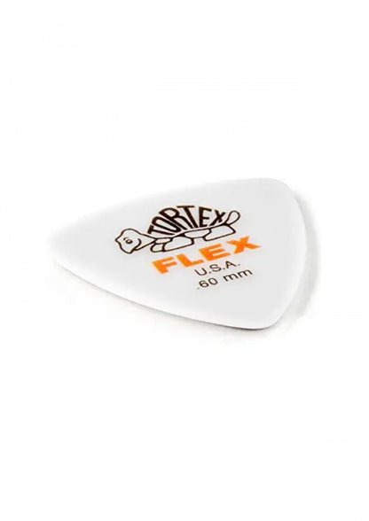 Jim Dunlop Tortex Flex Triangle 456P.60 0.60mm Guitar Picks, Pack of 6, Orange