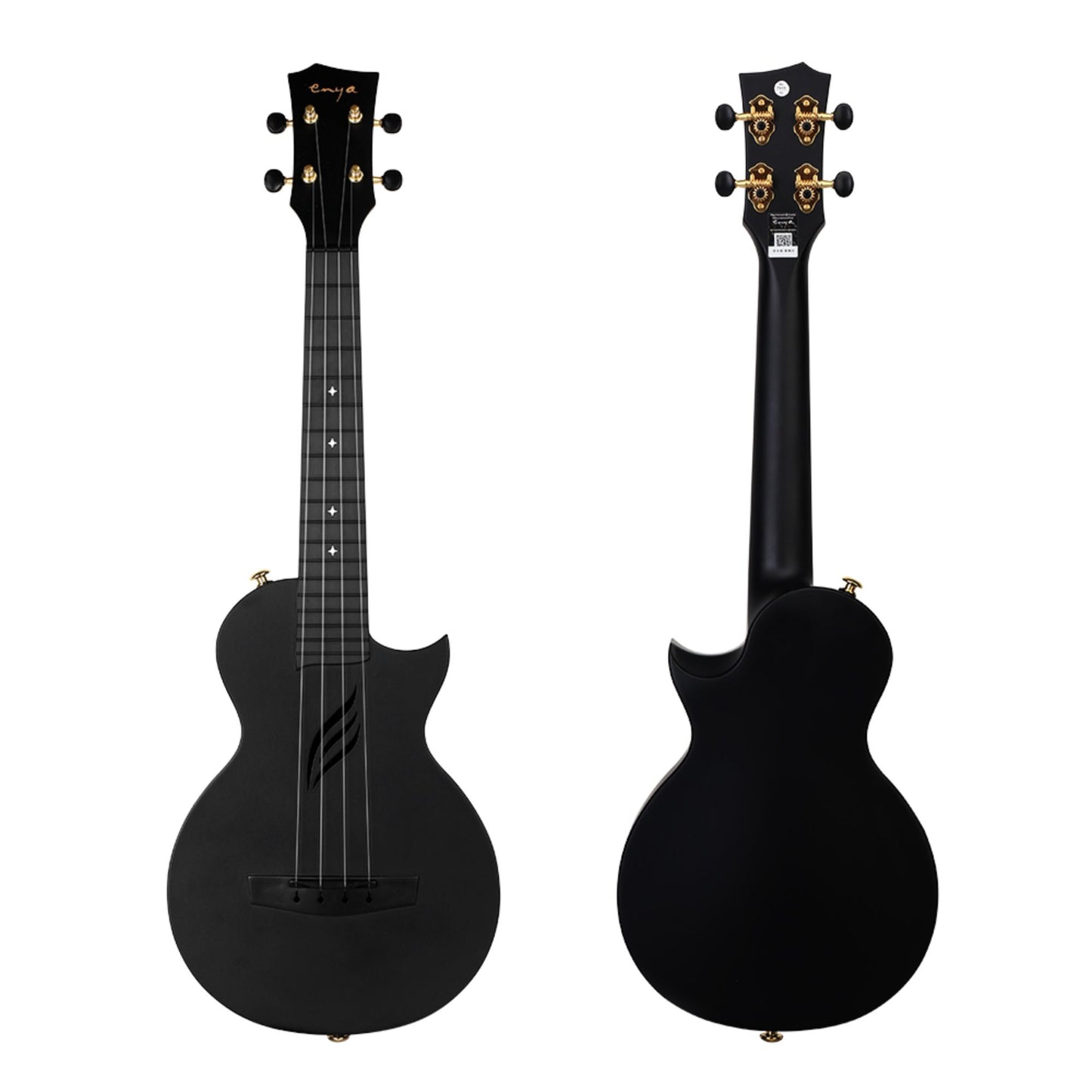 Enya Concert Nova U Carbon Fiber Travel Ukulele- Black