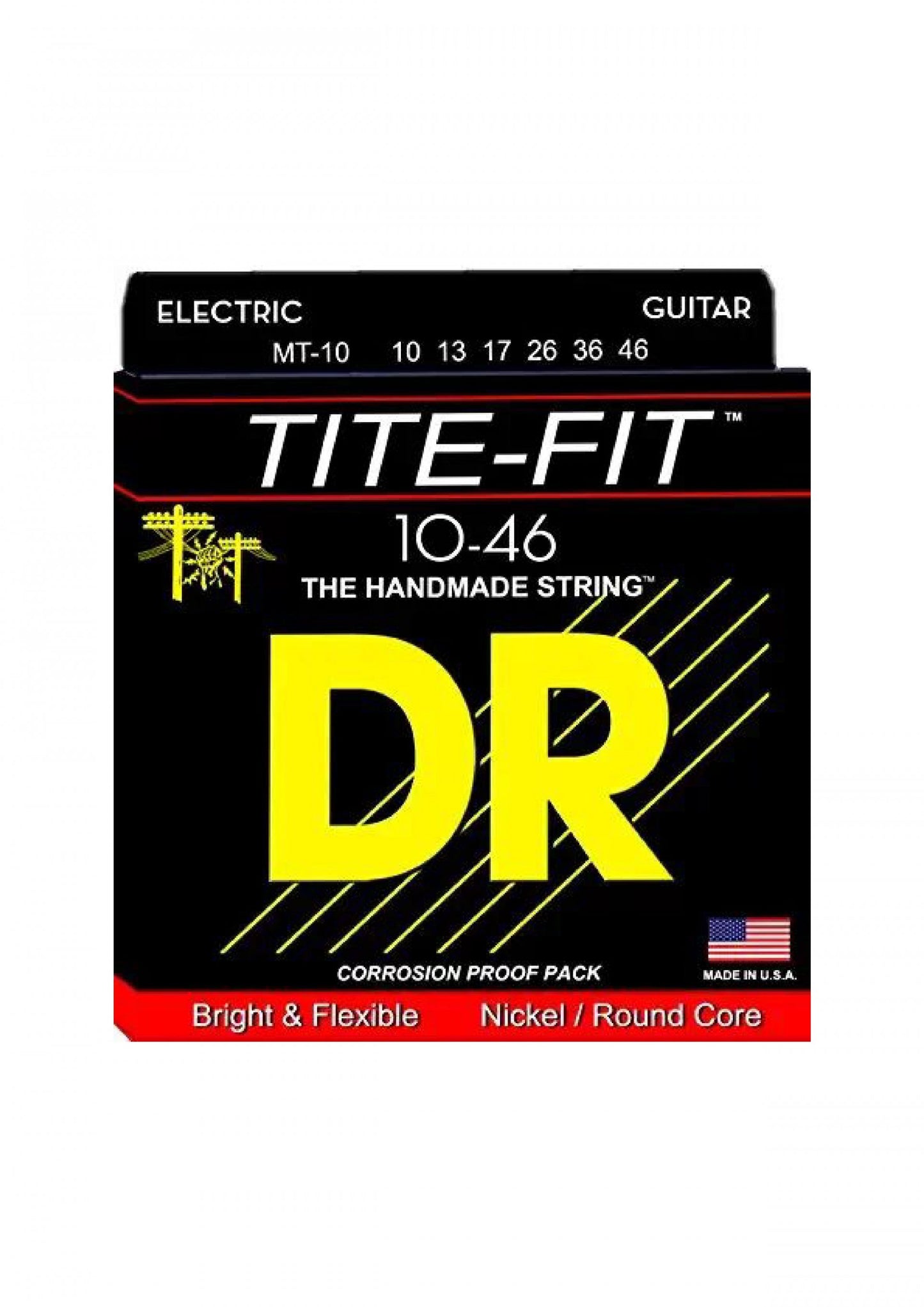 DR Strings MT-10 TITE-FIT Nickel Plated Electric Guitar Strings 10-46, Medium
