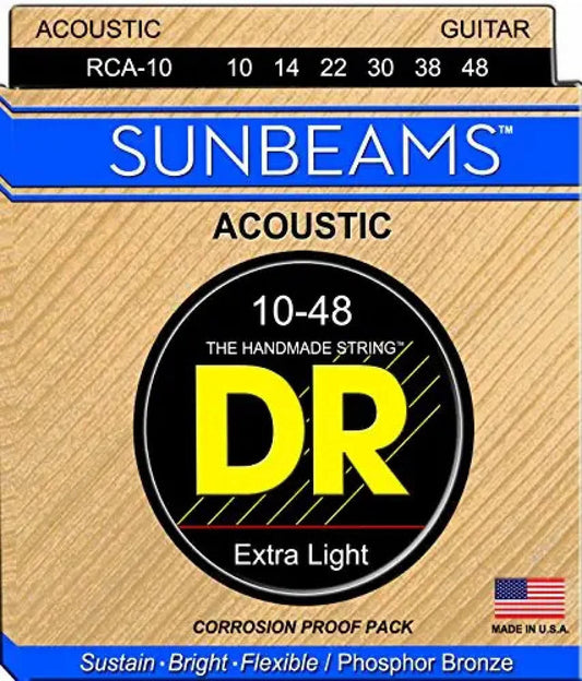 DR Strings RCA-10 Sunbeam - Phosphor Bronze Acoustic Strings 10-48, Extra Light