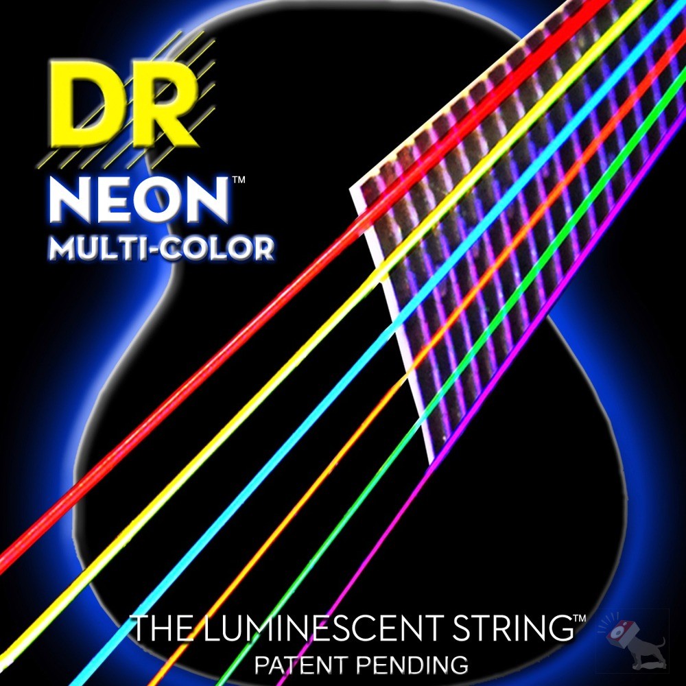 DR Strings NMCA-11 DR NEON Acoustic Strings, Custom Lite, Multi-Color