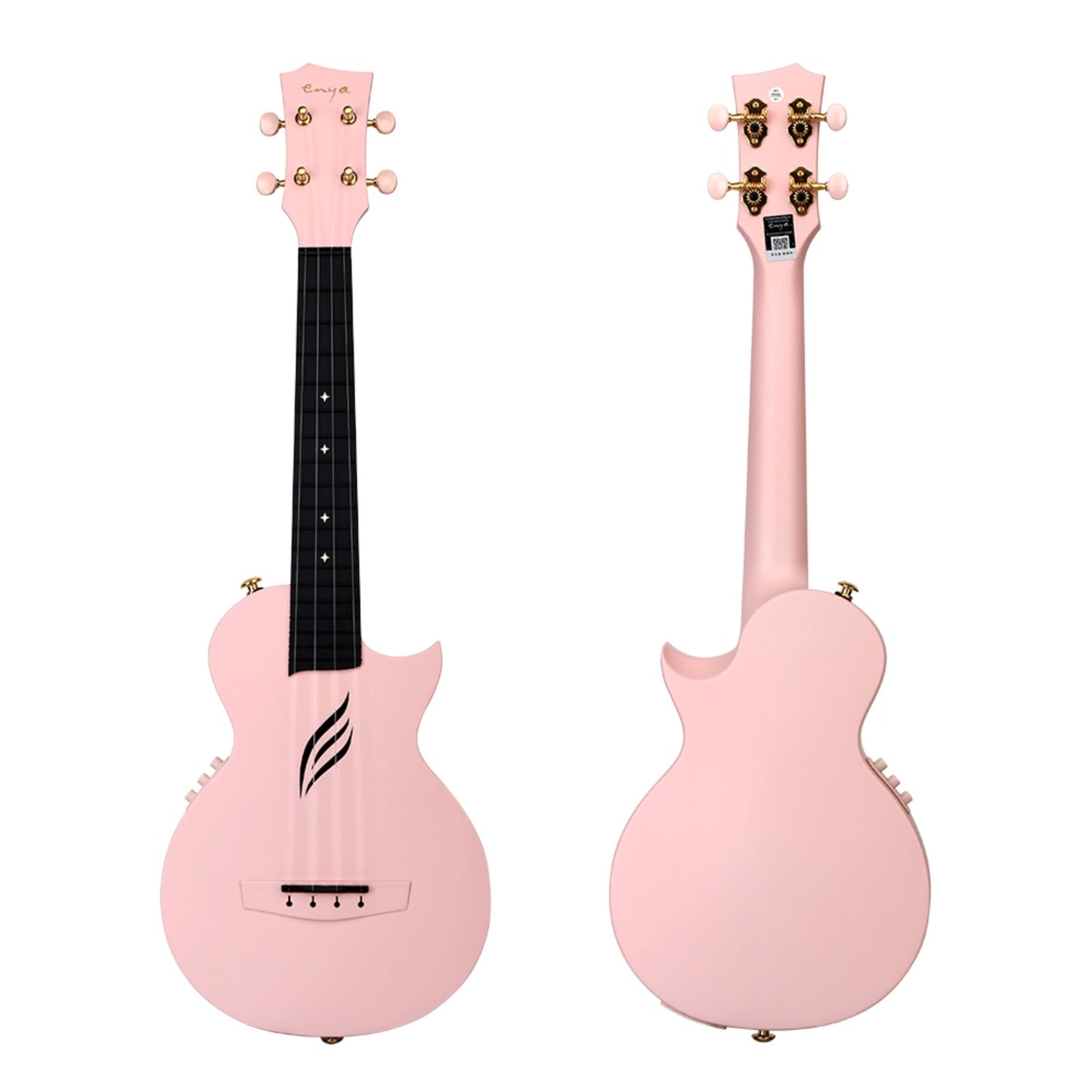 Enya Concert Nova UE Carbon Fiber Travel Ukulele with AcousticPlus- Pink