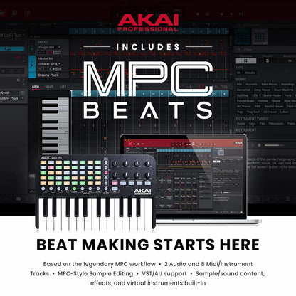 Akai APC Key 25 Ableton Live Midi Keyboard Controller With MPC Beats Software Pack
