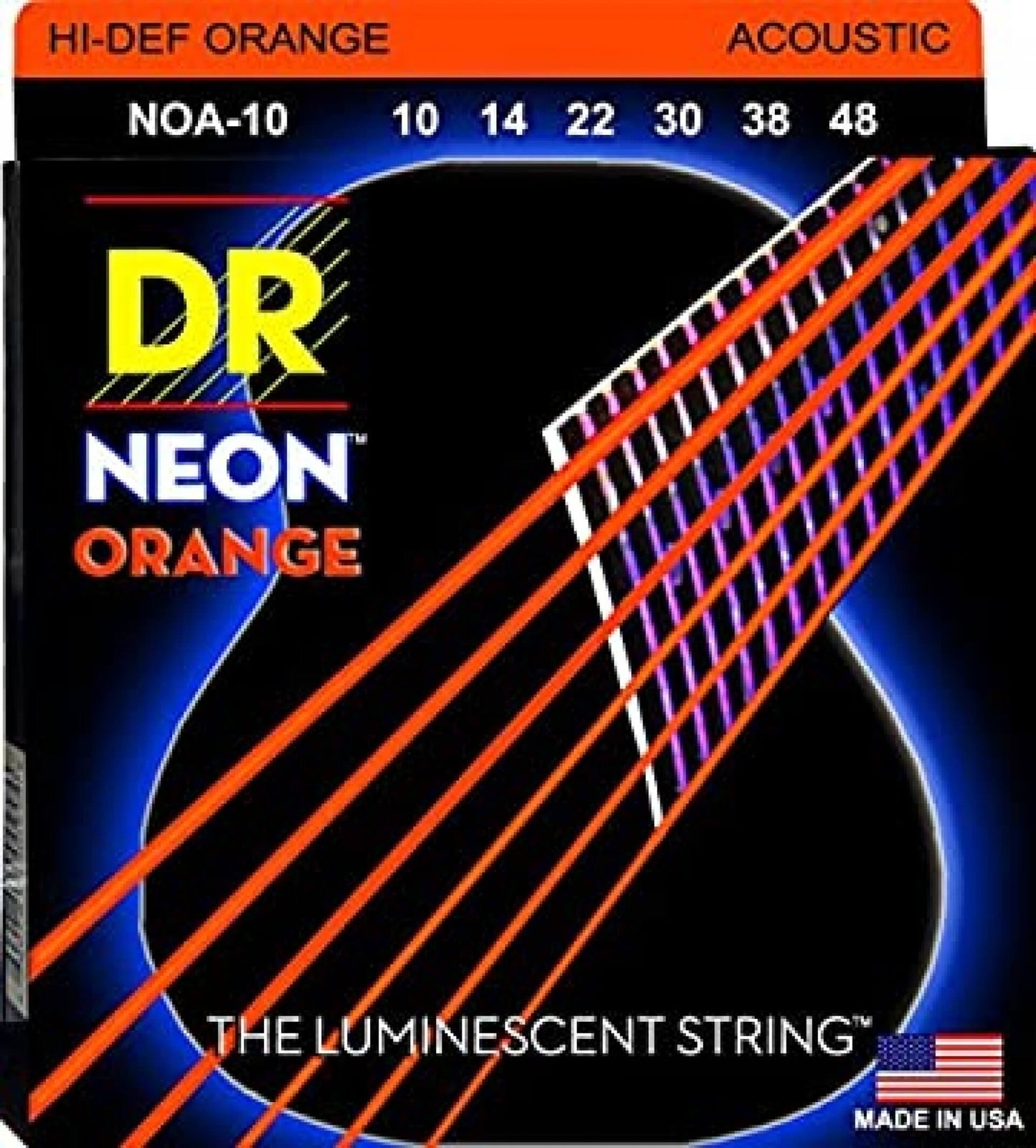 DR NOA-10 Neon Orange Acoustic Guitar Strings