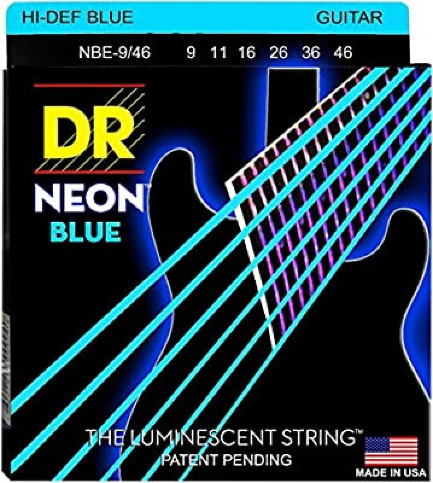 Strings Electric DR NBE-9/46 Hi-Def Neon Blue 9-46