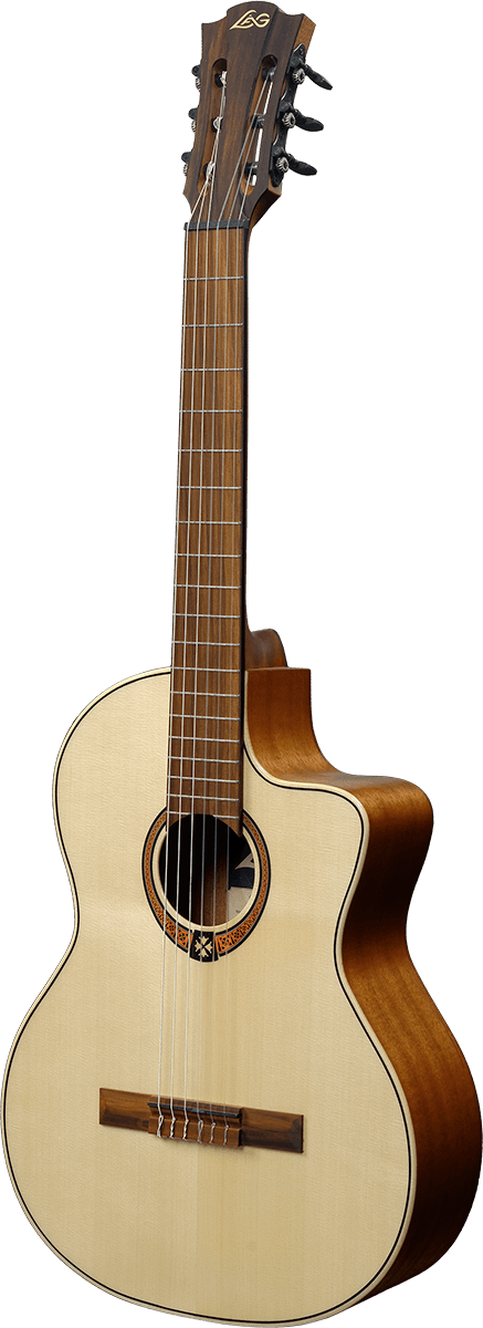 LAG OC88CE OCCITANIA 88 SPRUCE CLASSICAL ELECTRO-ACOUSTIC GUITAR WITH BAG - NATURAL