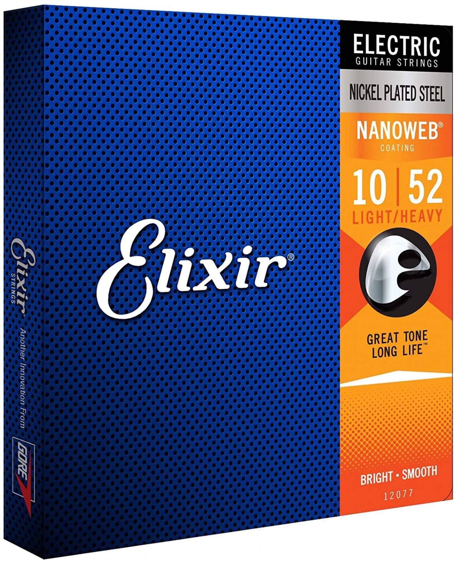 Elixir 6 String Electric Guitar Strings, Light Top Heavy Bottom 10-52, Nanoweb Coating