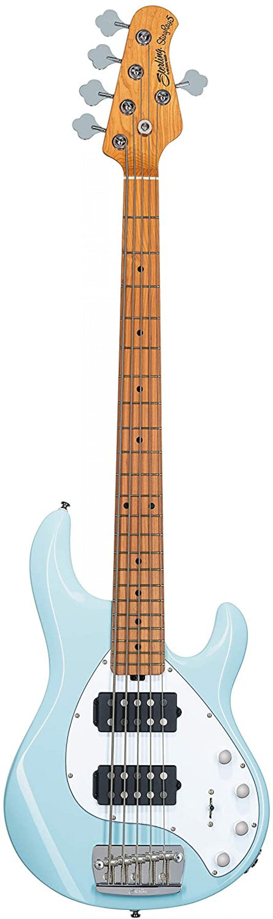 Sterling by Music Man 5 String Bass Guitar, Right, Daphne Blue (RAY35HH-DBL-M2)