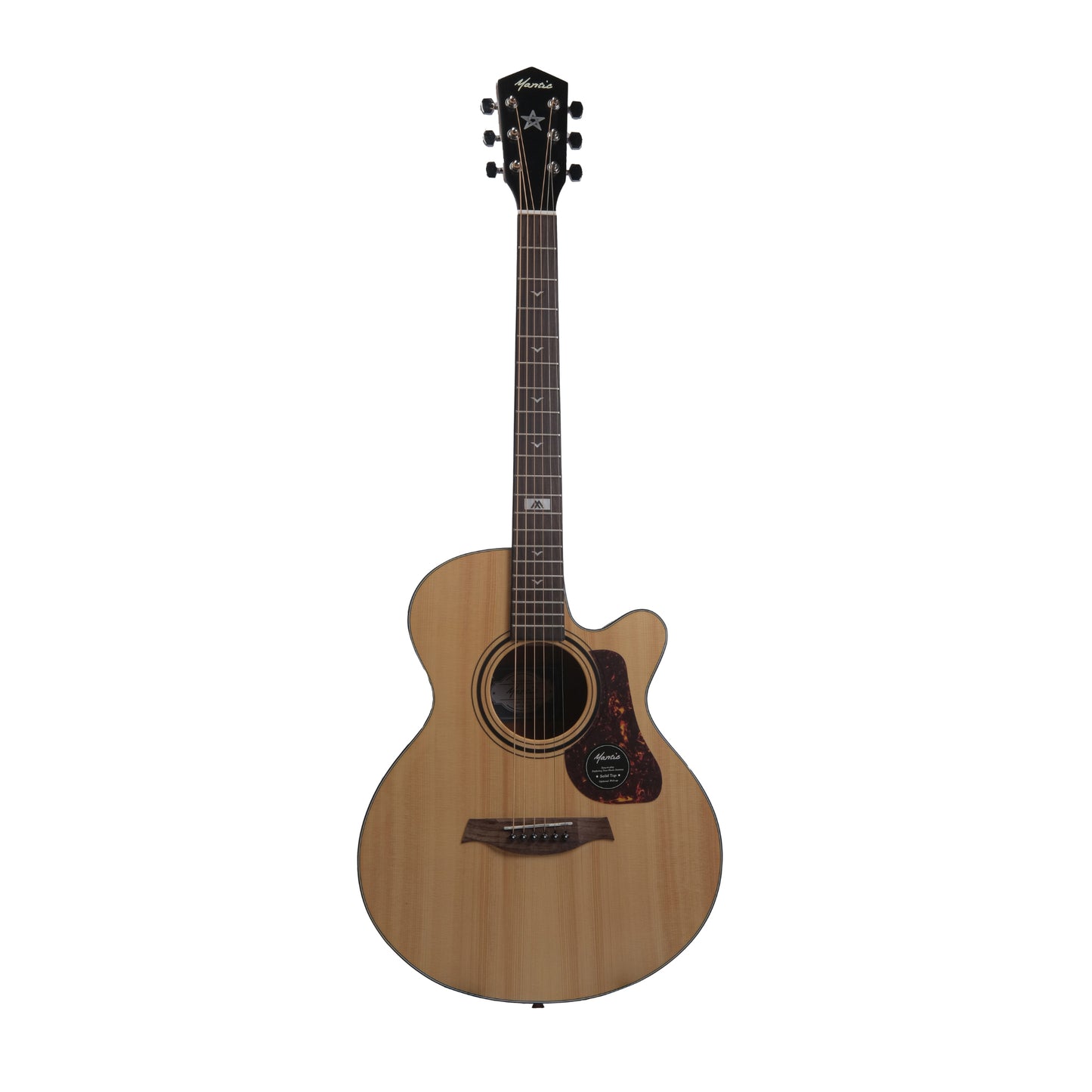 Mantic GT10AC Solid Top Acoustic Guitar - Natural