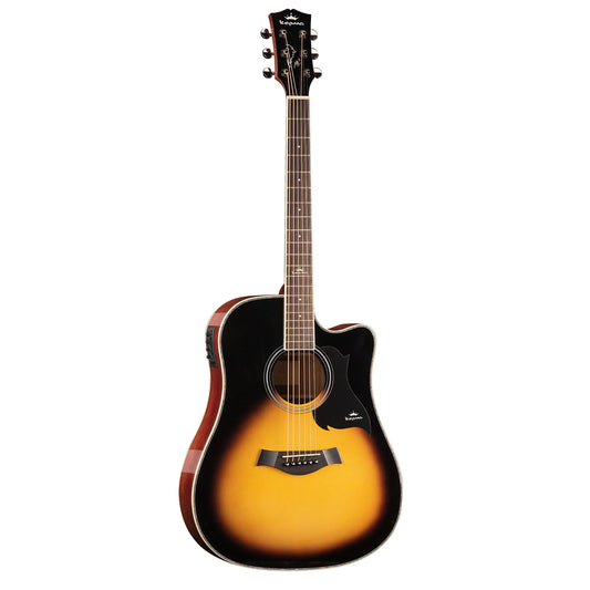 Kepma D1CE - Semi Acoustic Guitar- Sunburst Gloss