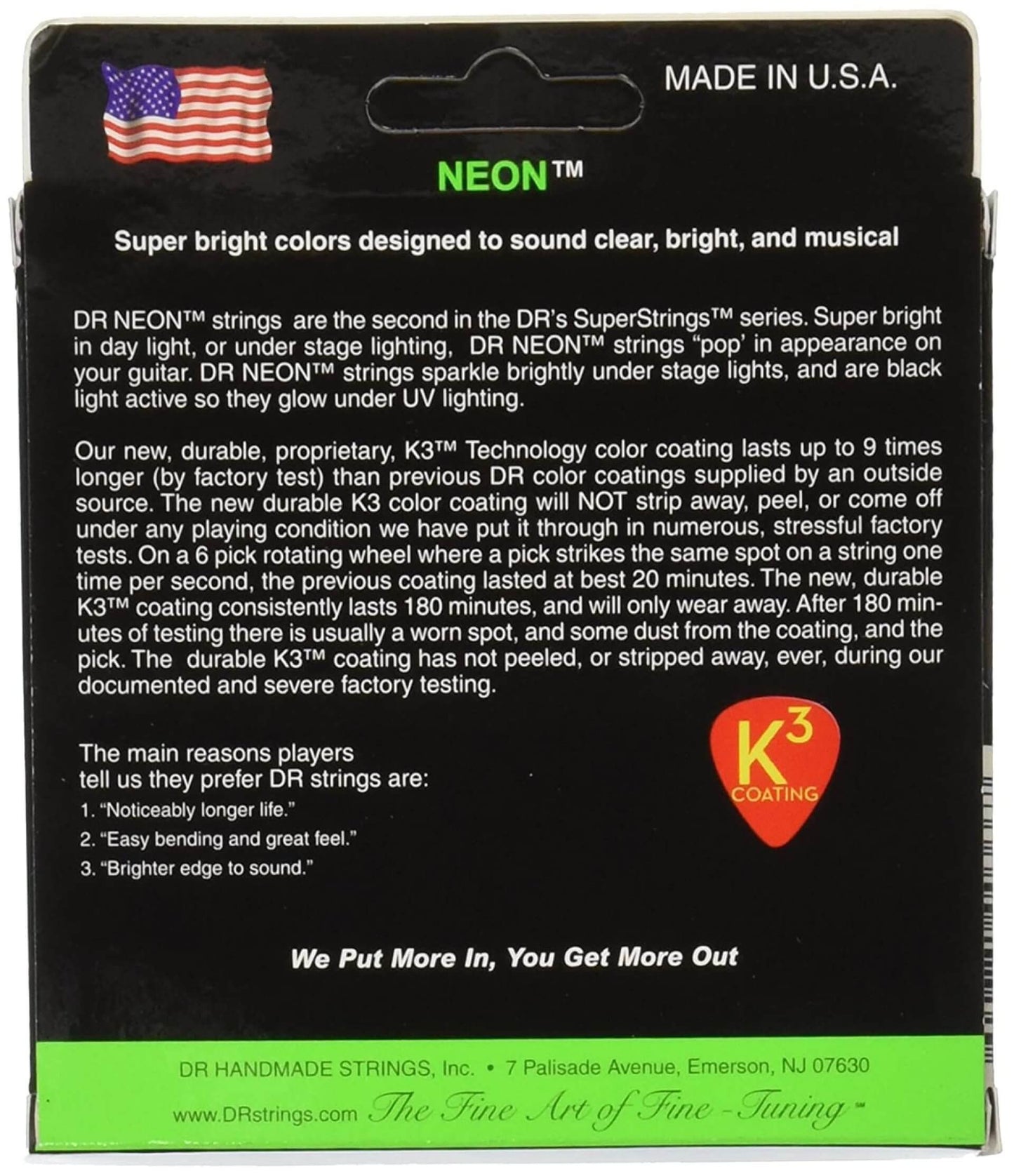 DR Strings NGE-9 HI-DEF NEON Green Coloured Electric Guitar Strings 9-42, Light