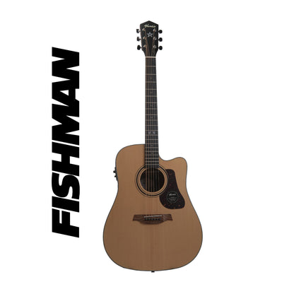 Mantic GT10DC -E Solid Top Semi- Acoustic Guitar with Fishman Electronics - Natural