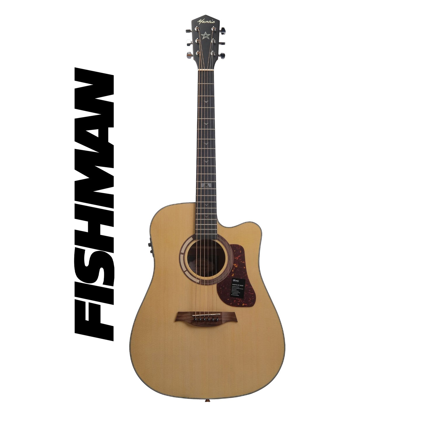Mantic GT1DC- E Semi- Acoustic Guitar With Fishman Electronics - Natural