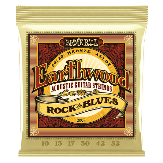 EARTHWOOD ROCK AND BLUES W/PLAIN G 80/20 BRONZE ACOUSTIC GUITAR STRINGS - 10-52 GAUGE