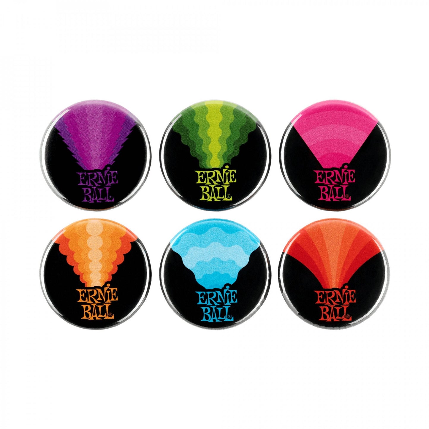 COLORS OF ROCK'N'ROLL 1" ASSORTED BUTTONS 6PK ( 4008 )