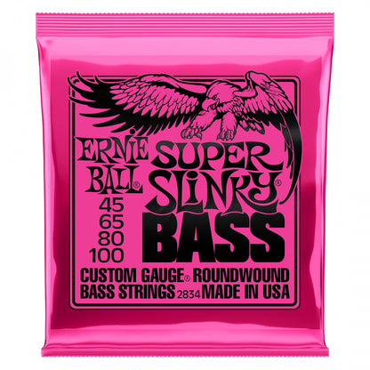 Ernie Ball 2834 SUPER SLINKY NICKEL WOUND ELECTRIC BASS STRINGS - 45-100 GAUGE