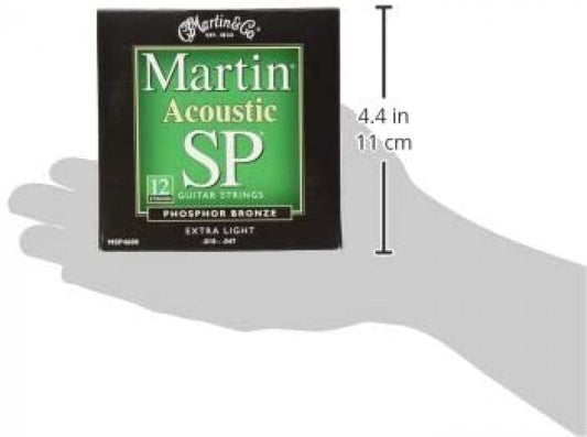 Martin SP 12-String Acoustic Set: Phosphor Bronze Guitar Strings Extra Light MSP4600 .010 - .047