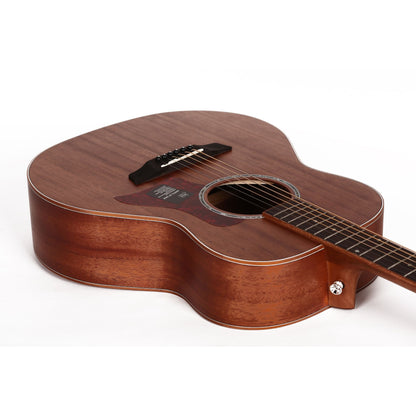 Mantic BG2S Solid Top Travel Acoustic Guitar - Mahogany Finish