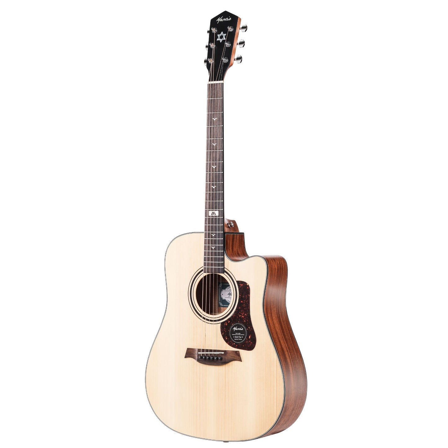 Mantic GT10DC Solid Top Acoustic Guitar - Natural