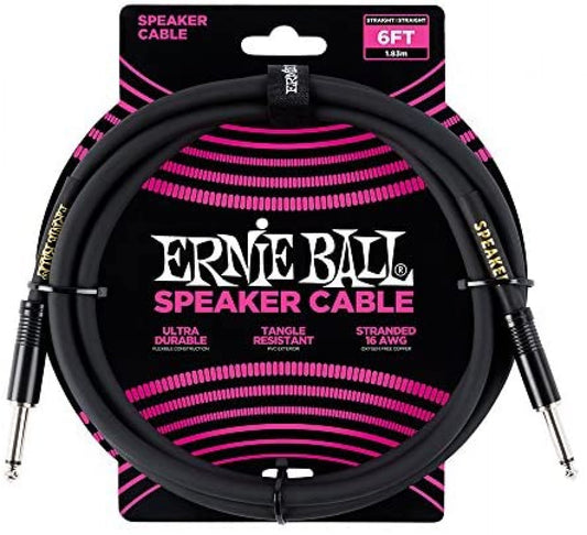 Ernie Ball Stage and Studio Speaker Cable, Black, 6 ft 6072